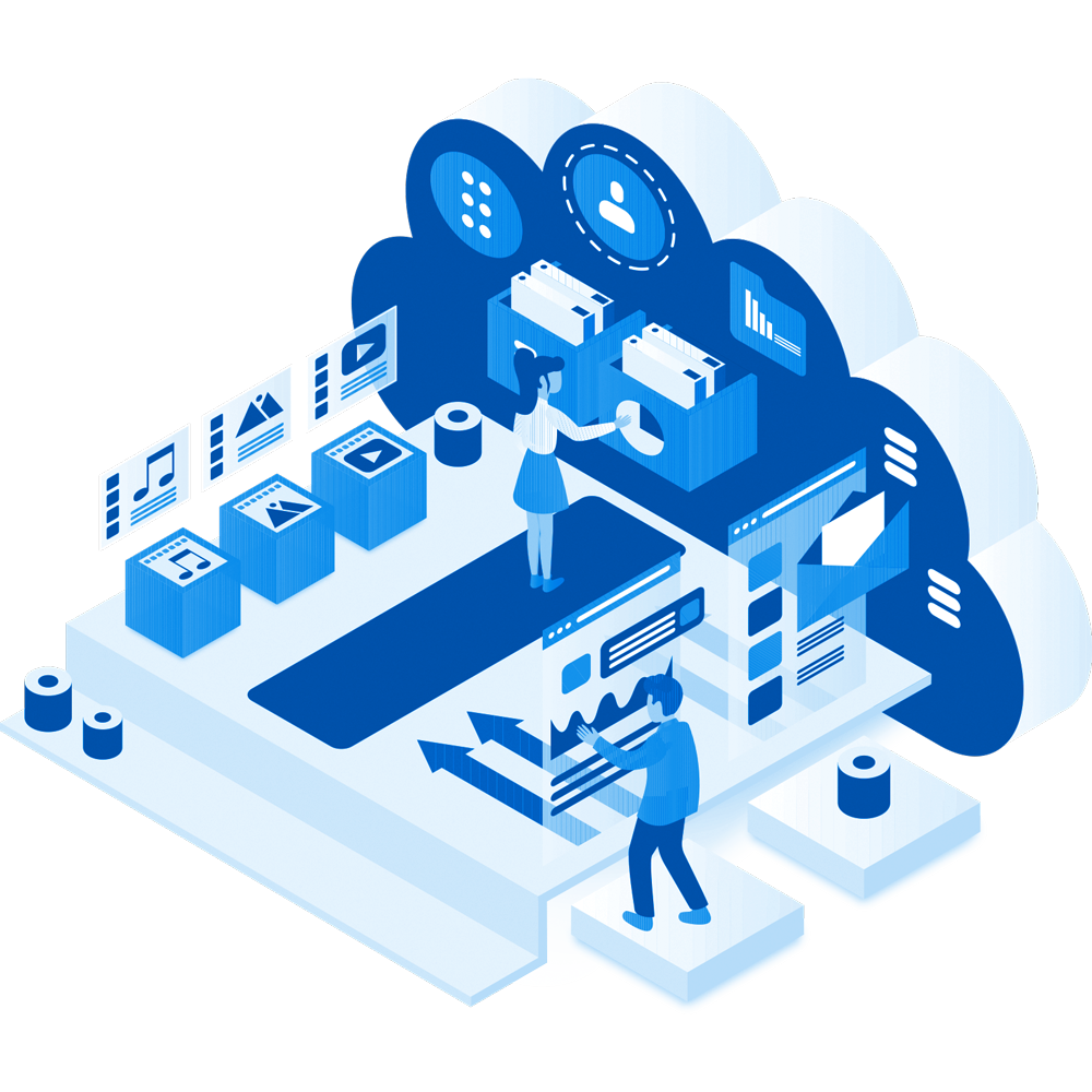 Remote Services Illustration Blue